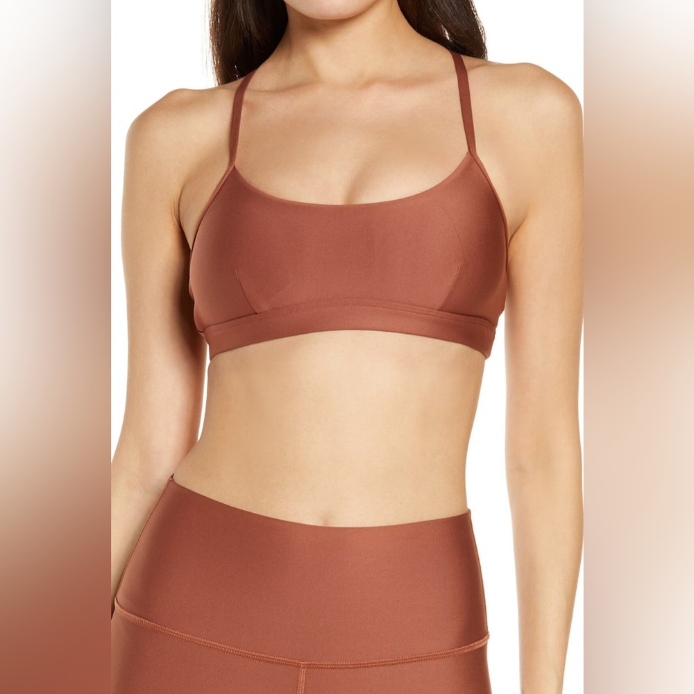 Alo Yoga Intrigue Sports Bra in Rust